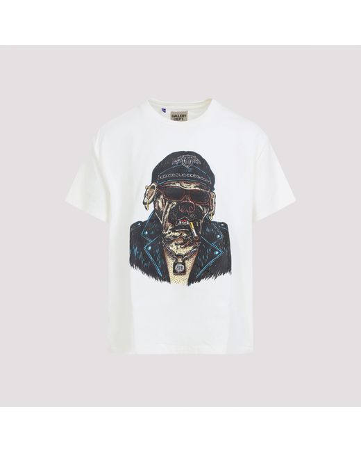 GALLERY DEPT. Blue Archival Cotton Oct Biker Dog T-Shirt for men
