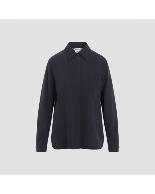 Max Mara Blue Siamese Washed Silk Shirt