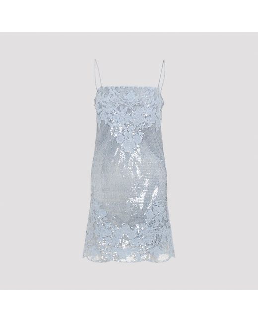 Ermanno Scervino Blue Polyester Mini Dress