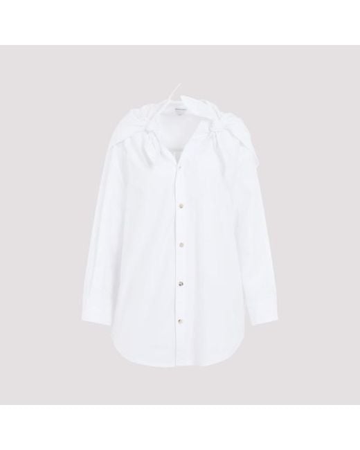 Bottega Veneta White Compact Knot Cotton Canvas Shirt