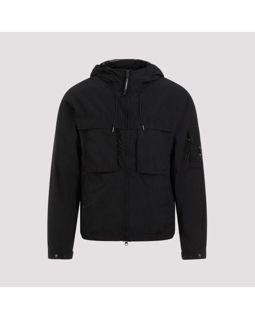 C P Company Black Chrome-r Hooded Jacket for men