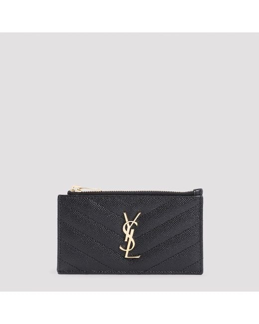 Saint Laurent Black Zip Card Case