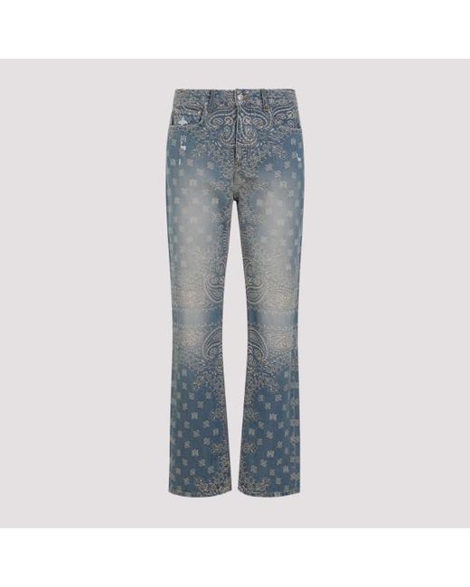 Amiri Blue Bandana Jacquard Straight Jeans for men