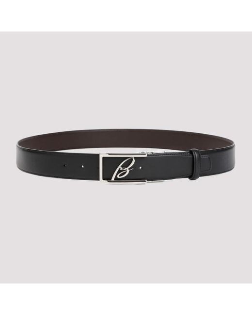 Brioni Black Leather Belt for men