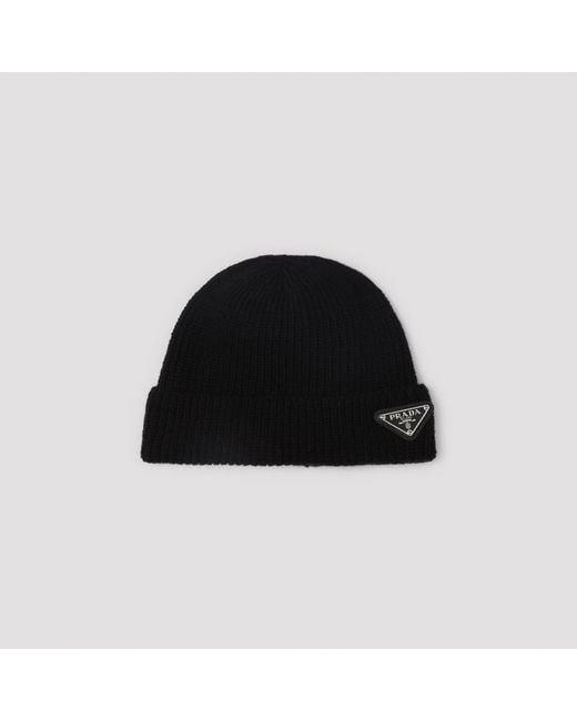 Prada Black Cashmere Hat for men
