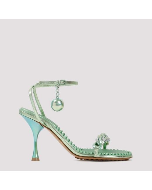 Bottega Veneta Green Dot Heeled Sandals