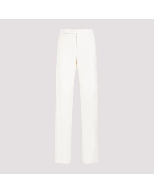 Ralph Lauren Purple Label White Ralph Lauren Silk Linen Pants for men