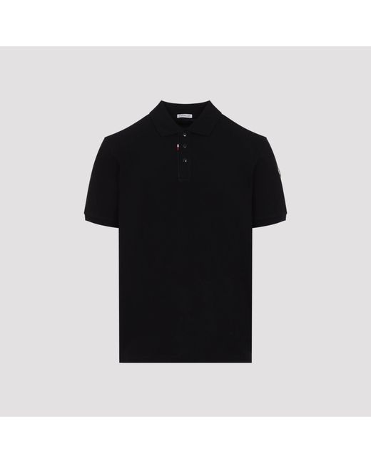 Moncler Black Cotton Polo for men