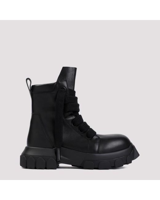 Rick Owens Black Jumbolaced Laceup Boots for men