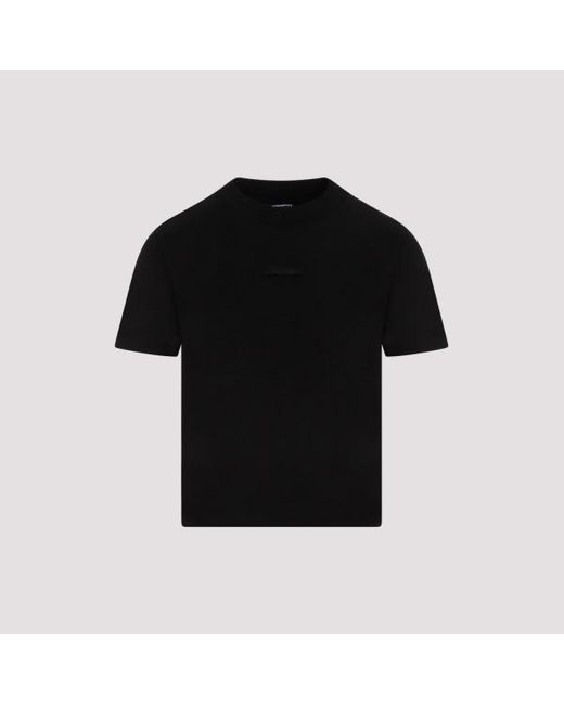 Jacquemus Black E T-shirt Gros Grain