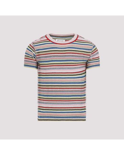 Maison Margiela Multicolor Striped Knit T-Shirt for men