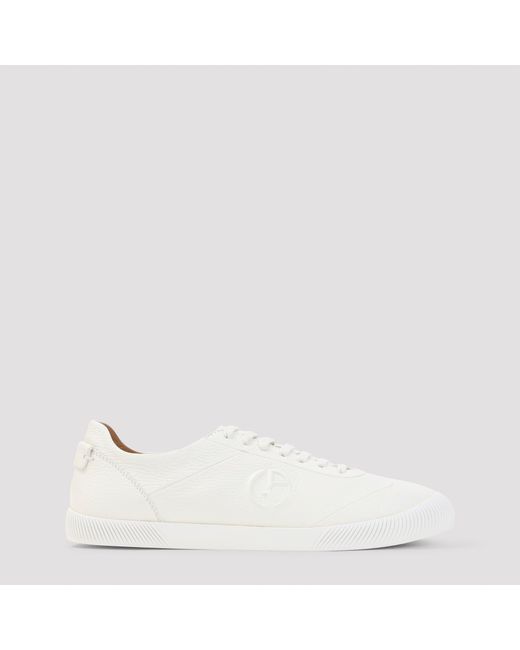 Giorgio Armani White Leather Sneakers for men