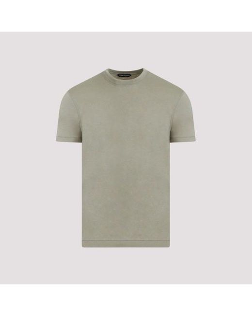 Tom Ford Green Viscose Cotton T-shirt for men