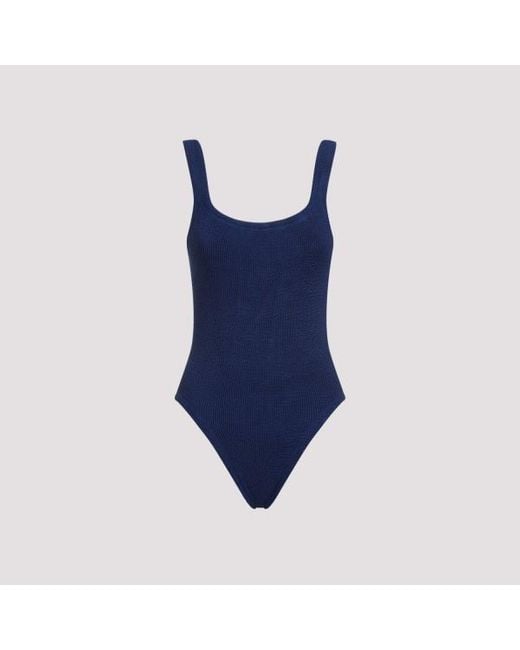 Hunza G Blue Squareneck Swimsuit