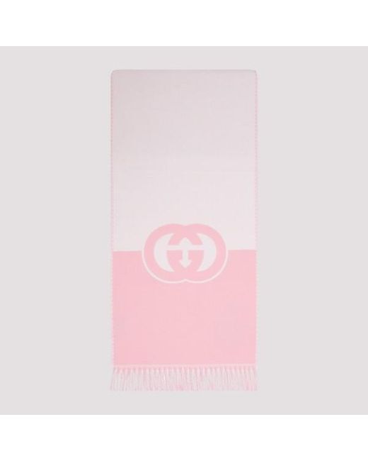 Gucci Pink Wool Cashmere Scarf