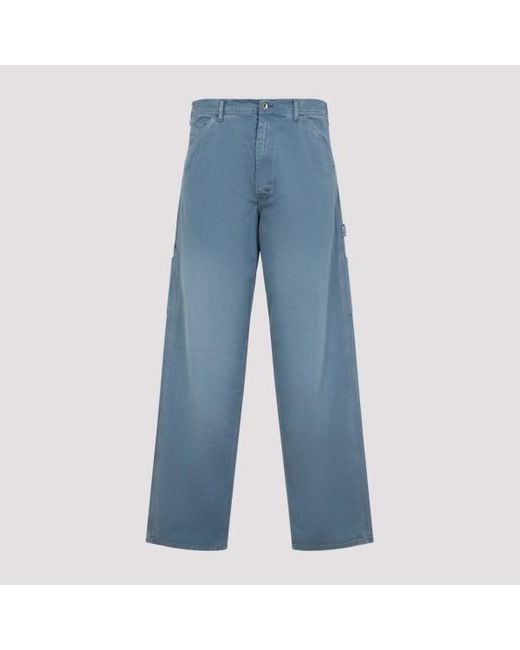 Maison Margiela Blue Relaxed Fit Wide Leg Jeans With Cargo Pockets for men