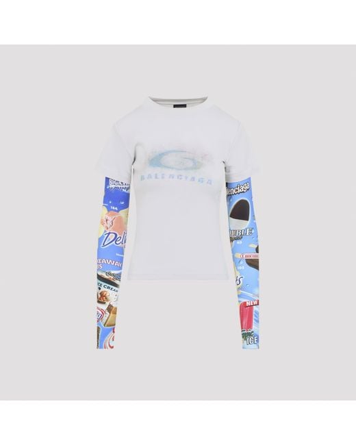 Balenciaga Blue Double Sleeve Tshirt