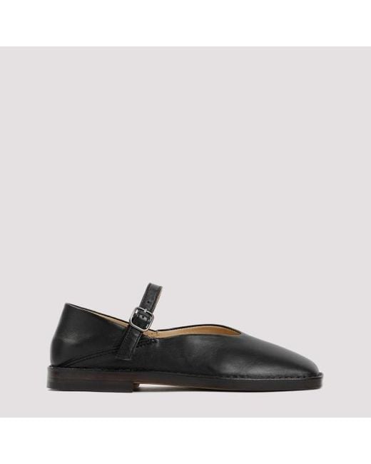 Lemaire Black Leather Ballerina Shoes