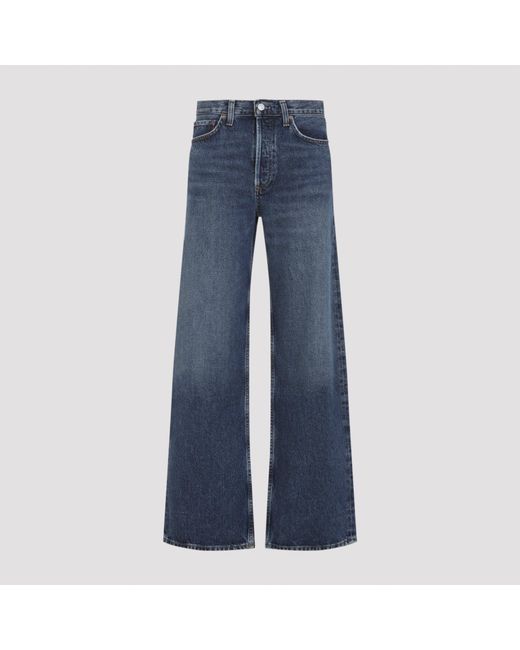 Agolde Blue Short Wave Cotton Arc Jeans
