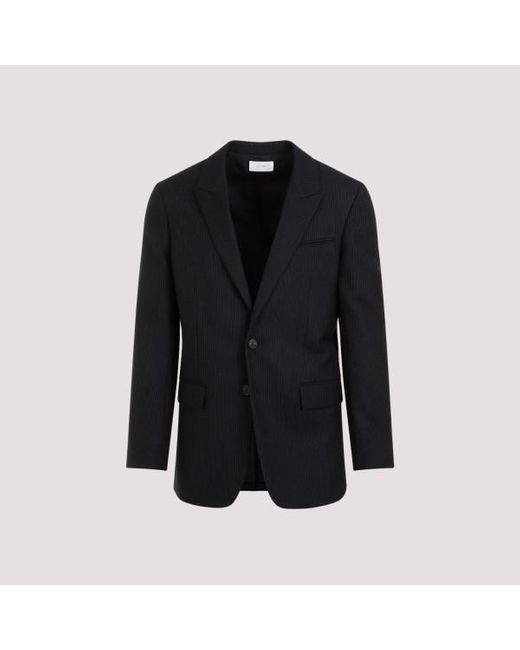 The Row Black Laydon Pinstriped Virgin Wool Suit Jacket for men