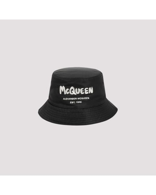 Alexander McQueen Black Alexander Cqueen Graffiti Hat for men