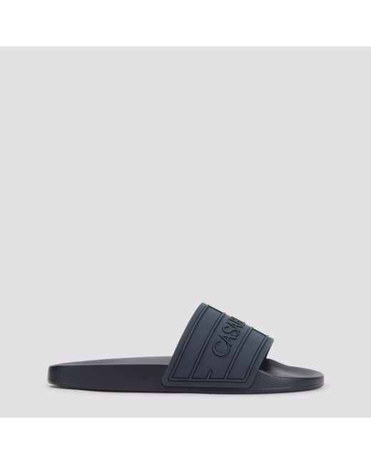 Casablanca Blue Logo Pool Slides for men