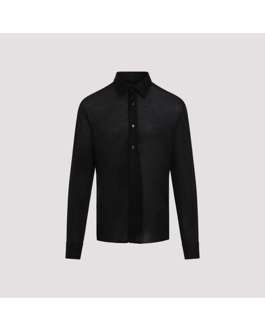 Men's Black Silk Shirt