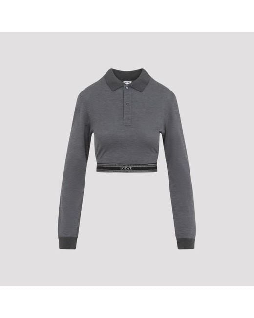 Loewe Gray Cropped Polo