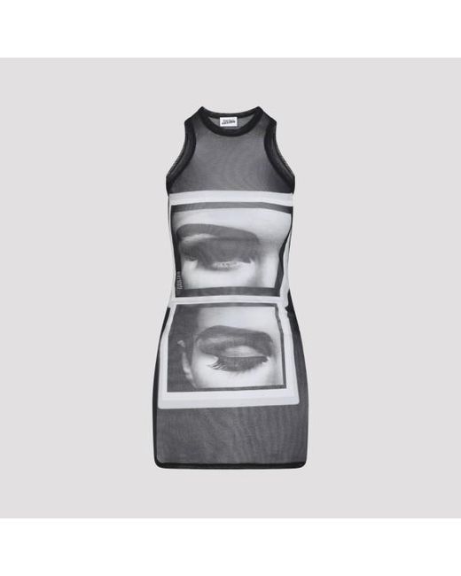 Jean Paul Gaultier Black Eyes And Lips Mini Dress