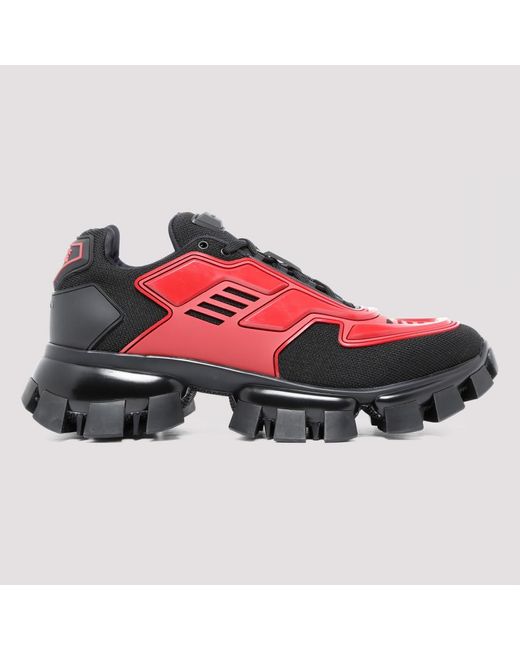 Prada Black And Red Cloudbust Thunder Sneakers for men