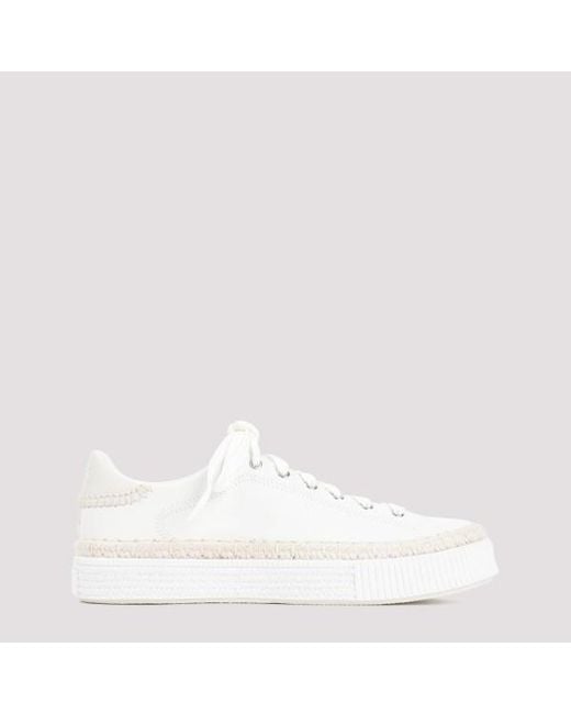 Chloé White Telma Leather Sneakers