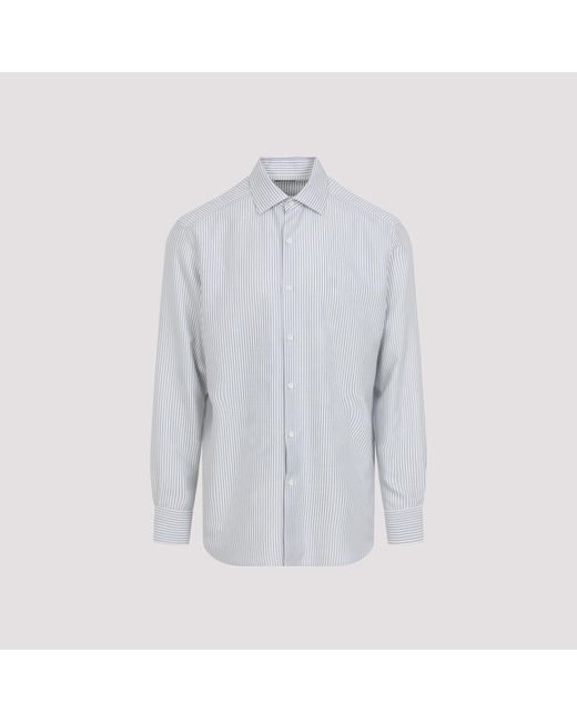 Zegna Blue Silk Shirt for men