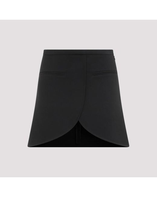 Courreges Black Ellipse Twill Mini Skirt