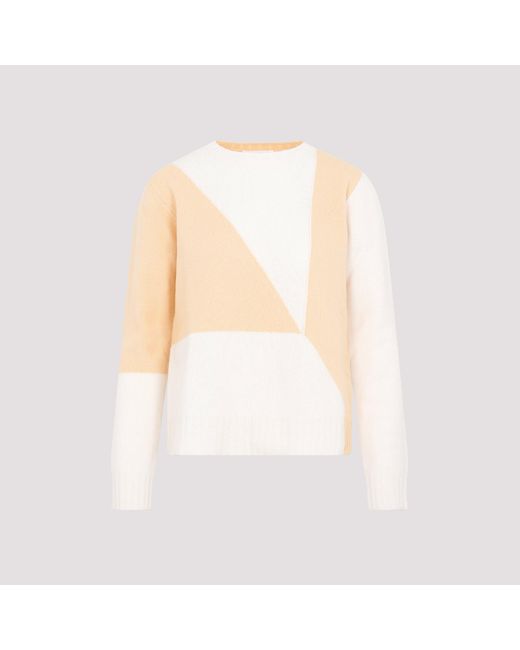 Jil Sander White Wool Sweater