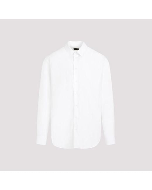 Giorgio Armani Brilliant White Cotton Shirt for men