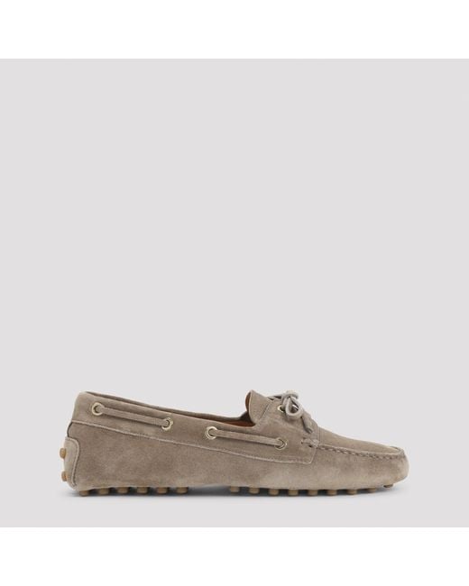 Tod's Natural Suede Leather Loafers