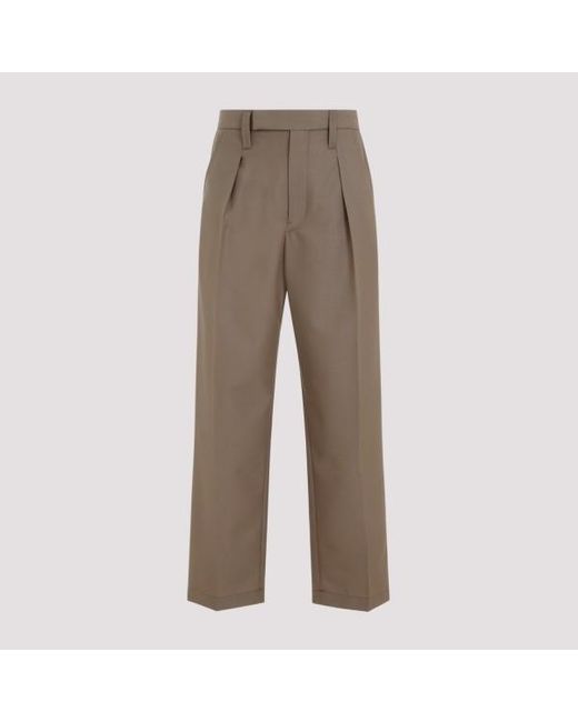 Lemaire Brown One Pleat Pants for men