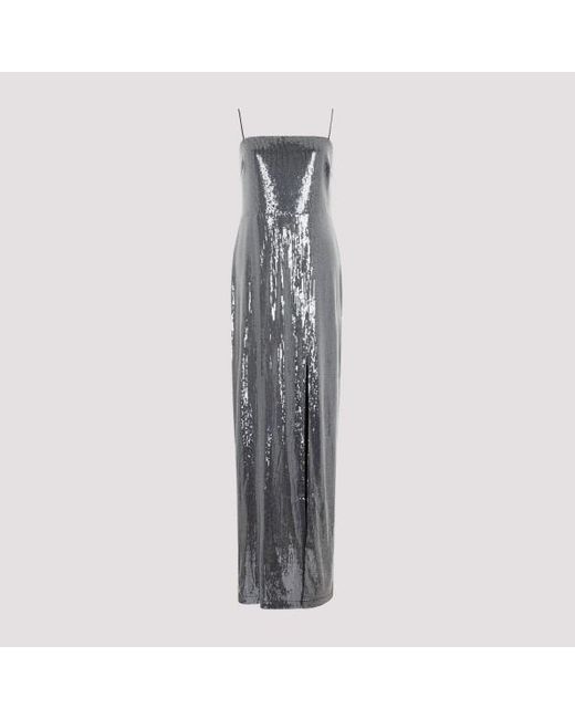 ROTATE BIRGER CHRISTENSEN Gray Sequin Maxi Slit Dress