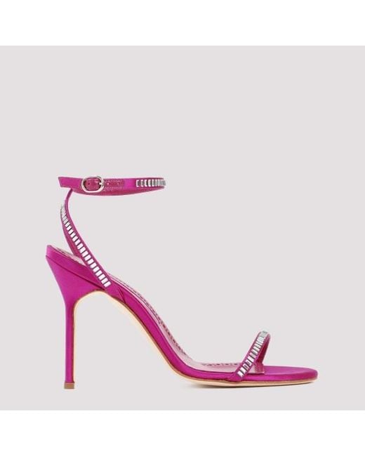 Manolo Blahnik Pink Crinastra Sandal 105
