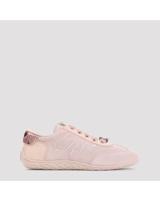 Roger Vivier Pink Low Strass Sneakers
