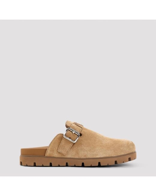 Prada Brown Suede Sabot