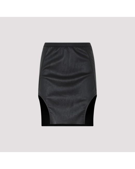 Rick Owens Black Diana Leather Mini Skirt