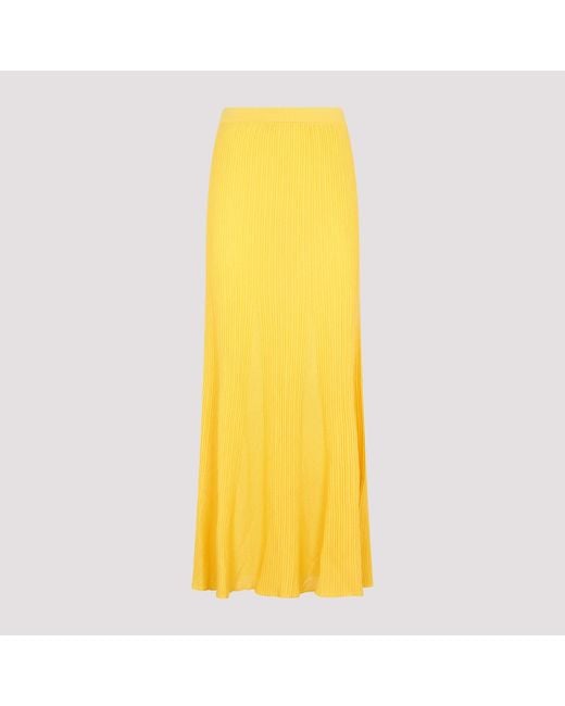Gabriela Hearst Yellow Wool Eula Skirt
