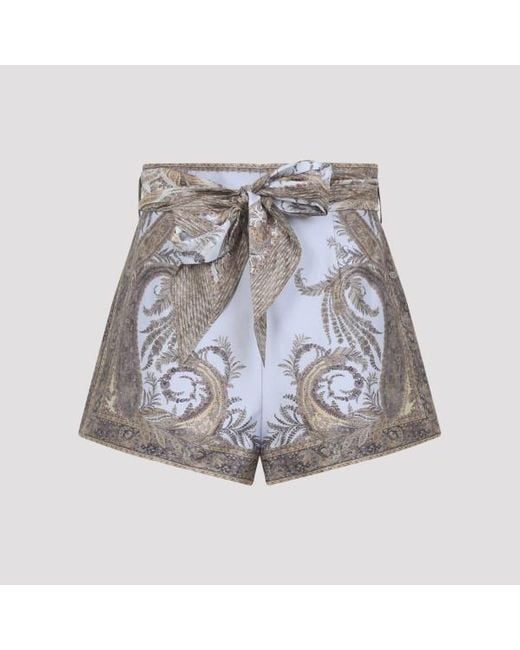 Zimmermann Gray Hypnotic Flat Front Short