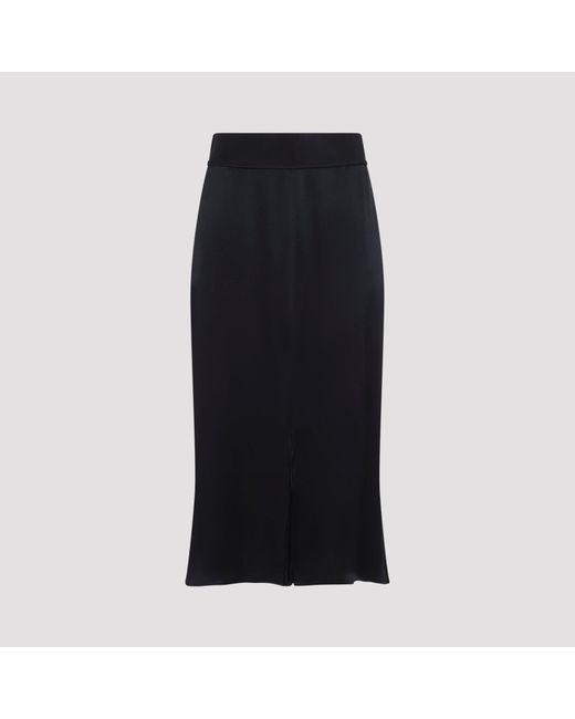 Maison Margiela Black Satin Midi Skirt