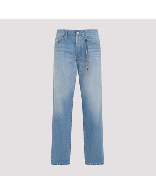 Mastermind Japan Blue Asterind Word Si Waist Jeans for men