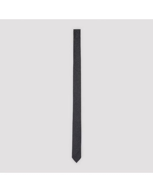 Thom Browne Gray Wool Classic Tie For for men