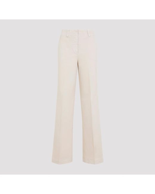 Peserico Natural Wide-Leg Cotton Pants