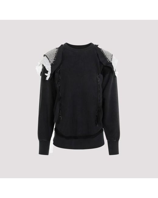 Maison Margiela Black Charcoal Grey Cotton Sweatshirt for men