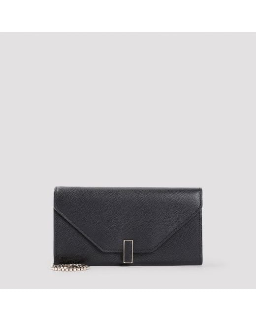 Valextra Black On Chain Calf Leather Wallet